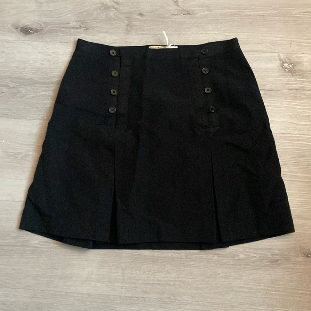 NWT Black Cotton/Silk Max Studio Skirt Size